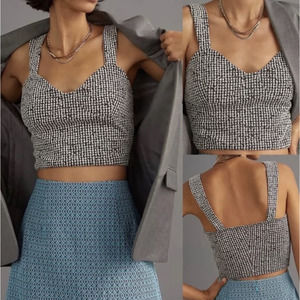 Anthropologie Eri + Ali Tweed Bustier Crop Tank Top Size Small NWOT